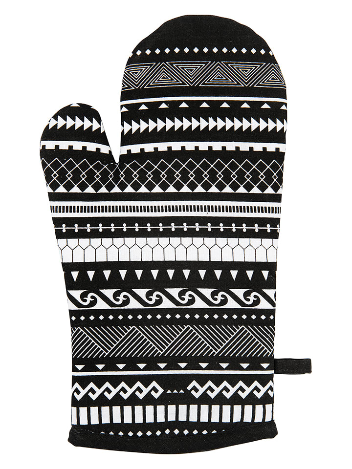 Trendy Kitchen by EXCÉLSA Rękawica kuchenna "Etnico" w kolorze czarnym - 32 x 18 cm rozmiar: onesize