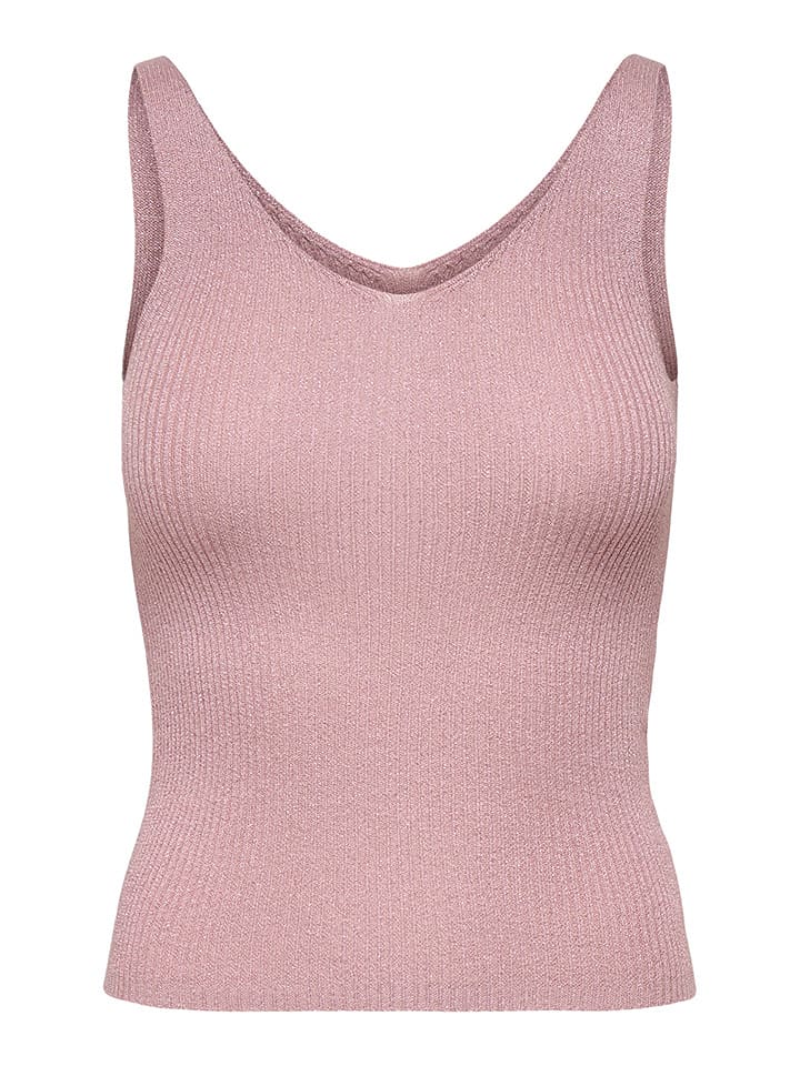 JDY Top dzianinowy w kolorze jasnoróżowym rozmiar: L