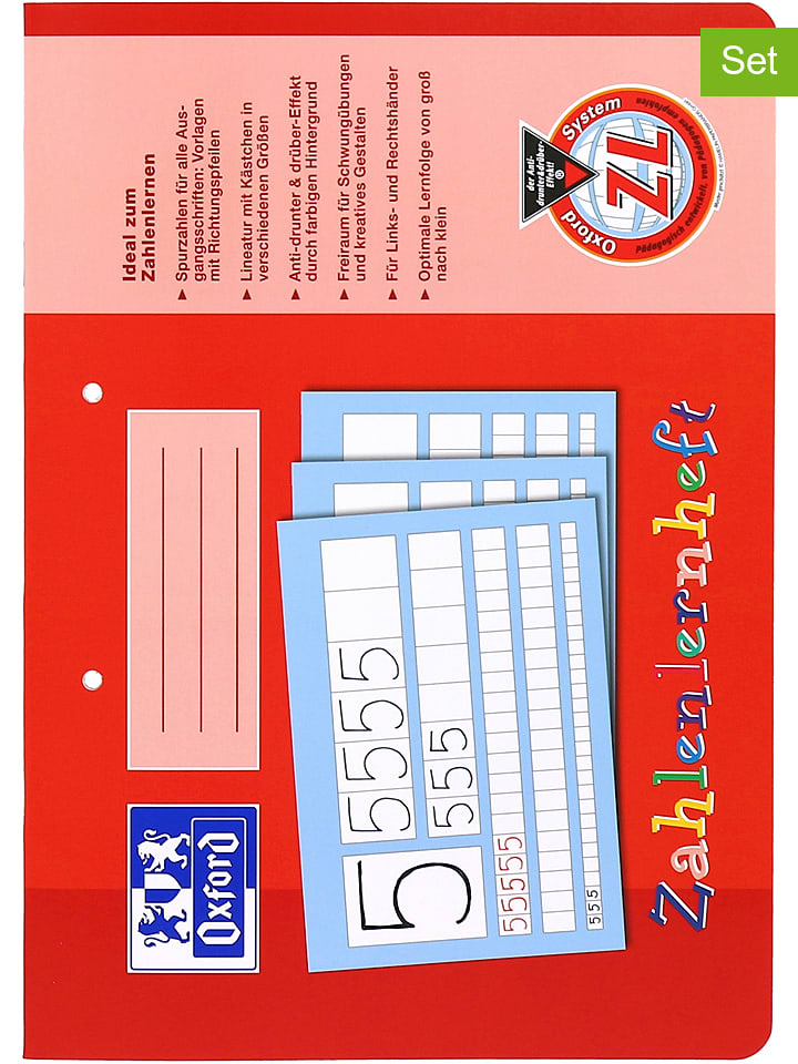 Oxford Zeszyty matematyczne (2 szt.) w kolorze czerwonym - A4 rozmiar: onesize