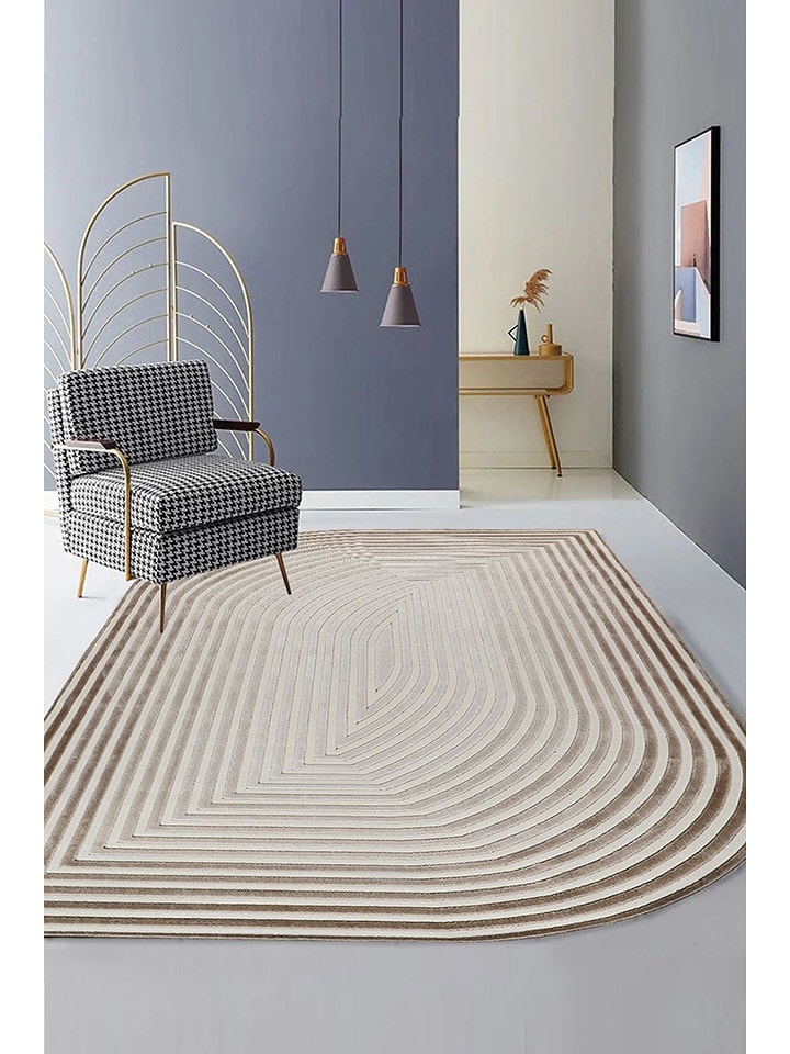 Conceptum Hypnose Dywan "Amorf - Ar004" w kolorze beżowo-jasnobrązowym rozmiar: 80x300 cm