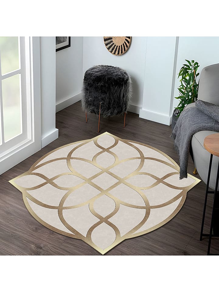 CARPET DIEM Dywan w kolorze złoto-beżowym rozmiar: 140x140 cm