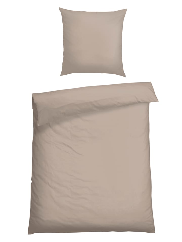 Schiesser Komplet pościeli satynowej "Ella" w kolorze beżowym rozmiar: 135x200 cm