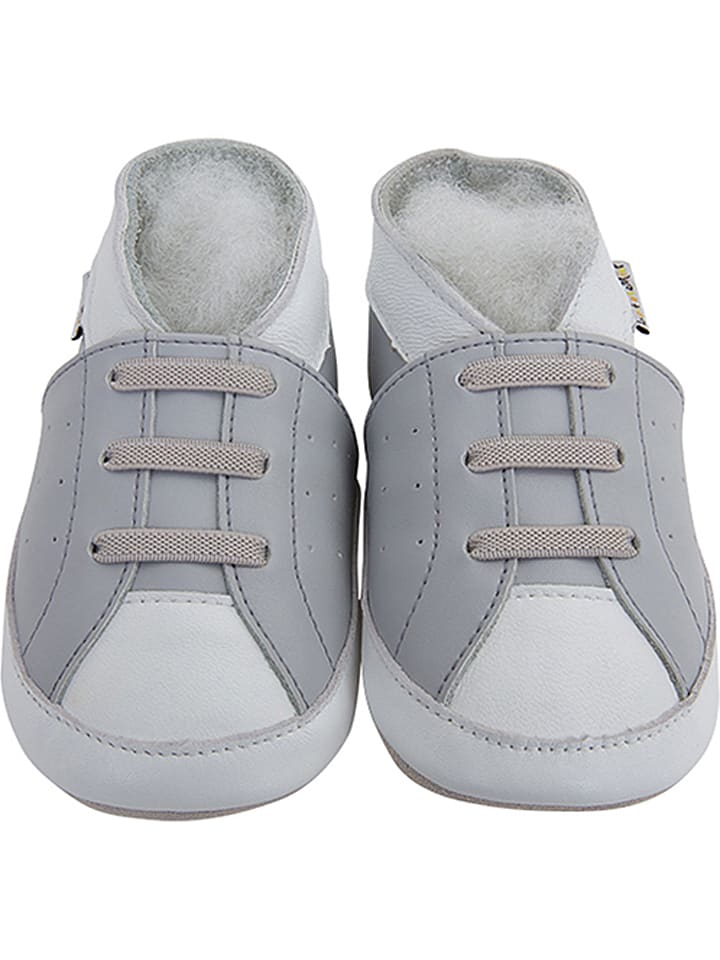 Lait et Miel Skórzane buty w kolorze szarym do raczkowania rozmiar: 27/28