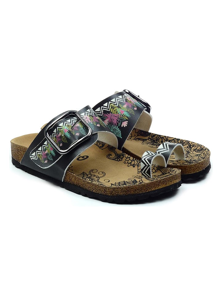 Calceo Japonki w kolorze czarnym ze wzorem rozmiar: 38