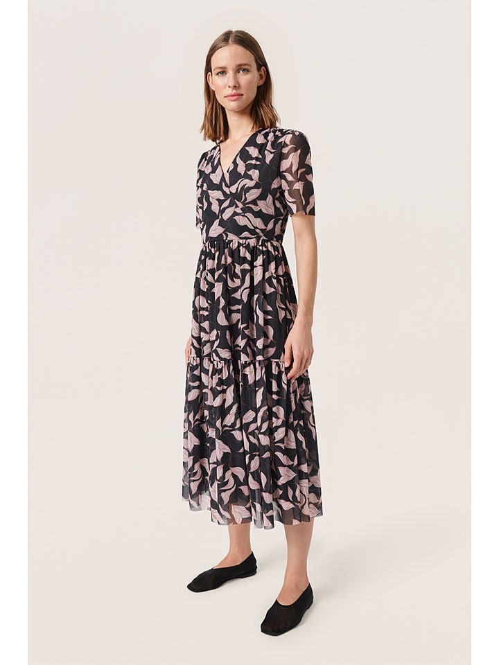 Soaked in Luxury Sukienka "Aldora" w kolorze czarno-beżowym rozmiar: M