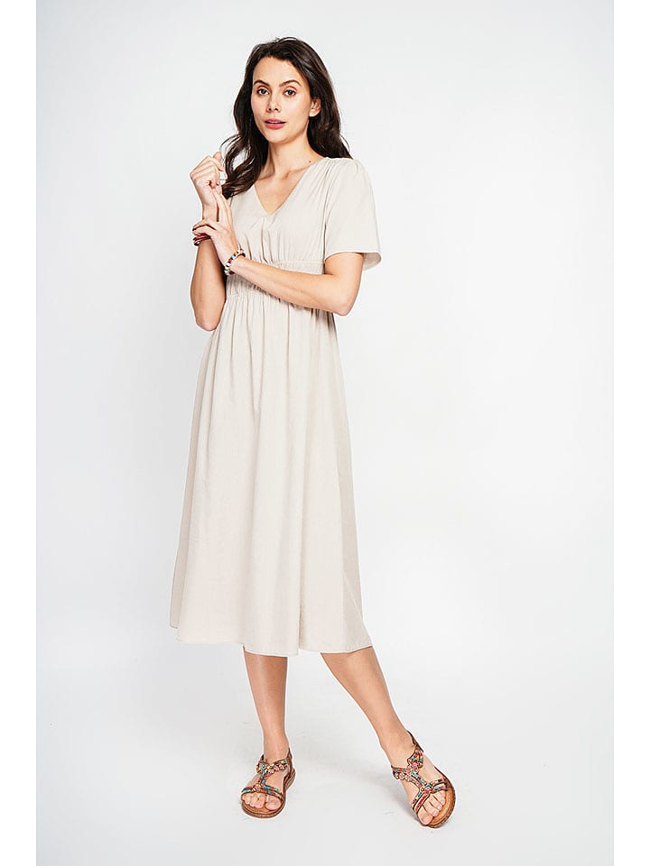 Le Jardin du Lin Sukienka w kolorze kremowym rozmiar: 40