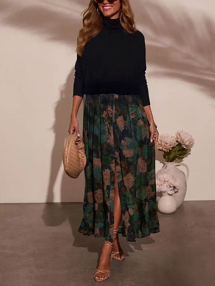 Milan Kiss Spódnica w kolorze zielono-granatowo-beżowym rozmiar: S