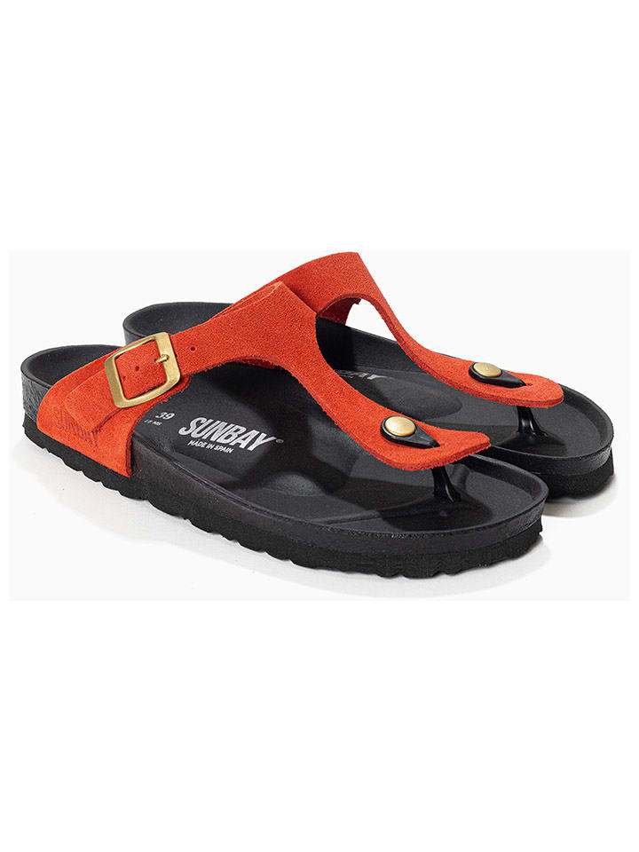 Sunbay Skórzane japonki "Camelia" w kolorze czerwonym rozmiar: 37