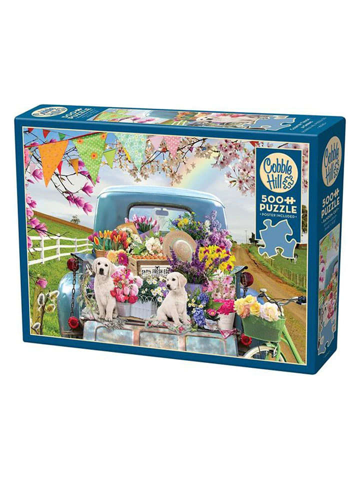 COBBLE HILL PUZZLES 500-częściowe puzzle "Loaded truck in spring" - 12+ rozmiar: onesize