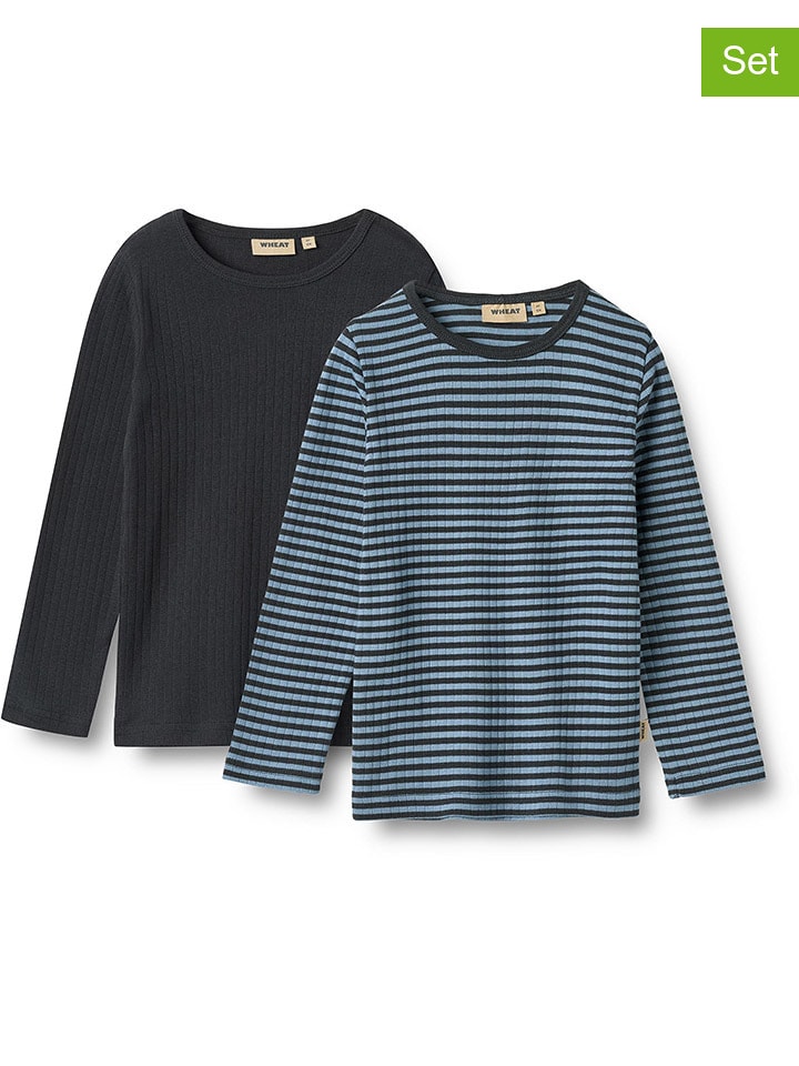 Wheat Koszulki (2 szt.) "Stig" w kolorze niebiesko-granatowym rozmiar: 122