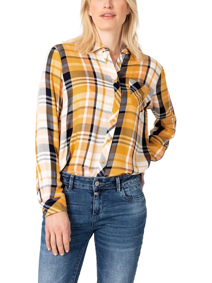 Timezone Koszula w kolorze pomarańczowo-granatowym rozmiar: L