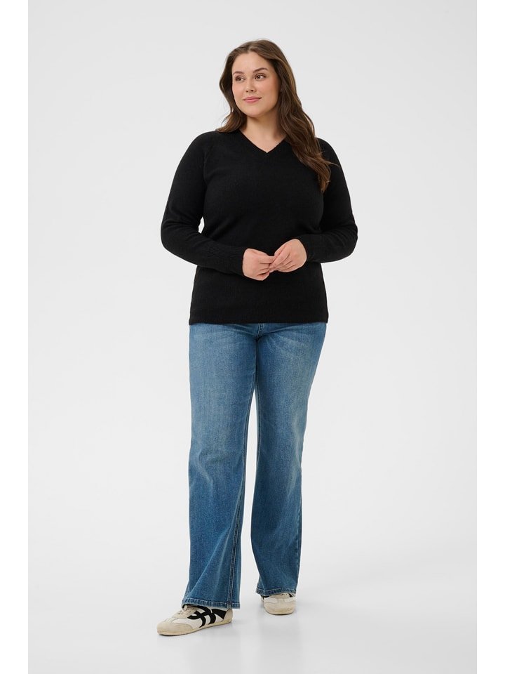 KAFFE curve Sweter w kolorze czarnym rozmiar: XL