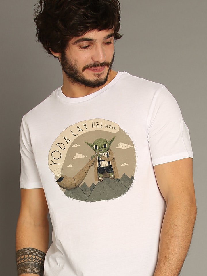 WOOOP Koszulka "Yoda" w kolorze białym rozmiar: XL