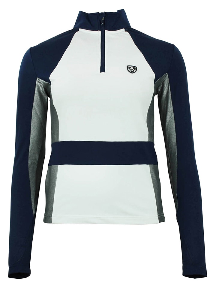 Peak Mountain Koszulka funkcyjna "Anath" w kolorze biało-granatowym rozmiar: XL