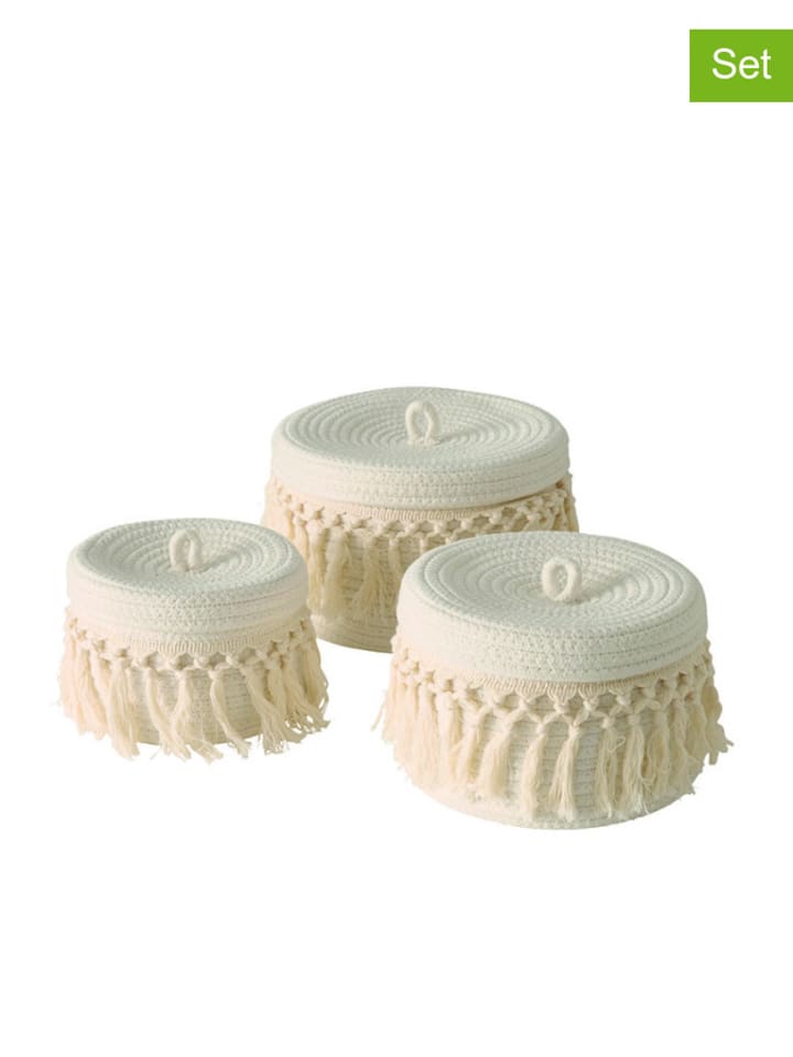 Boltze Pudełka ( 3szt.) "Alvino" w kolorze kremowym rozmiar: onesize