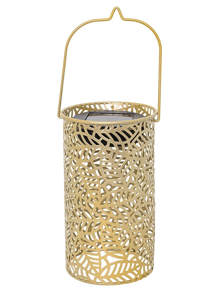 Garden Hero Solarny lampion LED w kolorze złotym - wys. 18 x Ø 10 cm rozmiar: onesize