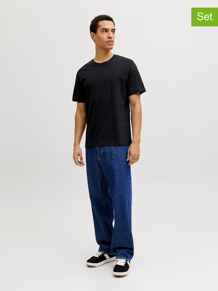 Jack & Jones Koszulki (3 szt.) "Jjeorganic" w kolorze czarnym rozmiar: L