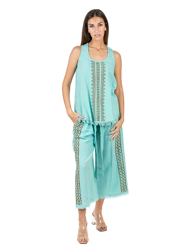 Isla Bonita by SIGRIS Spodnie w kolorze turkusowym rozmiar: XL