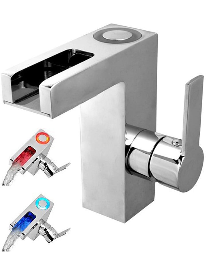 Schütte Bateria umywalkowa LED "Orinocco" w kolorze srebrnym rozmiar: onesize