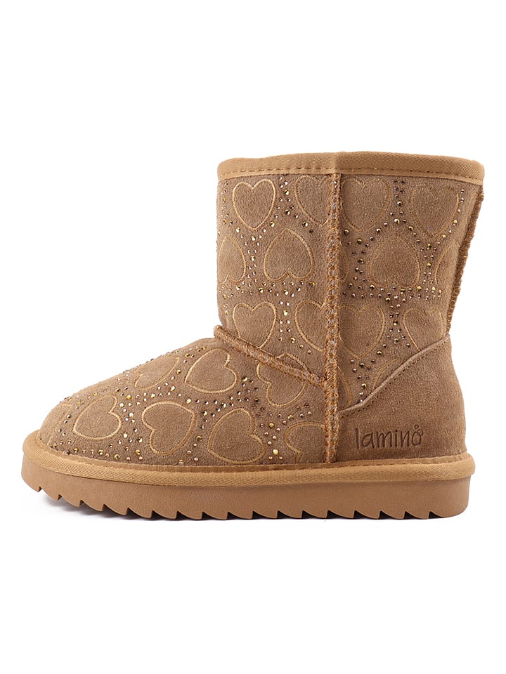 lamino Botki zimowe w kolorze jasnobrązowym rozmiar: 31