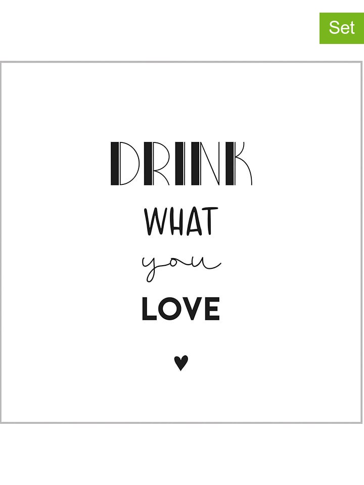 ppd Serwetki (40 szt.) "Drink What You Love" w kolorze biało-czarnym rozmiar: onesize