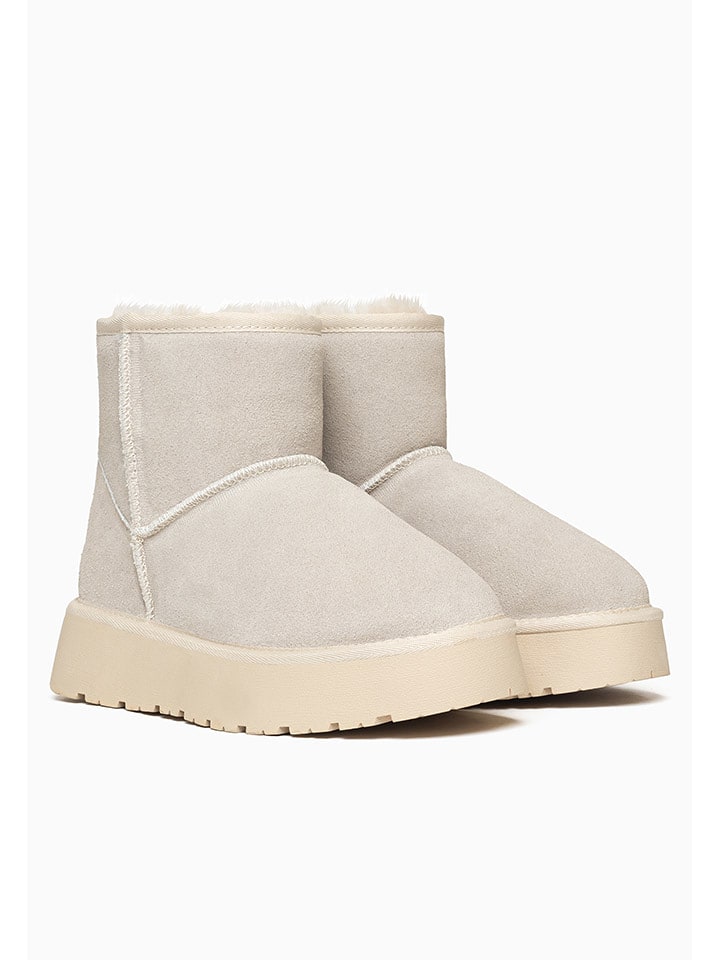 Gooce Skórzane botki zimowe "Thimble" w kolorze kremowym rozmiar: 41