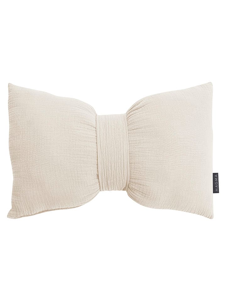 Magma Heimtex Poduszka kokarda "Oline" w kolorze kremowym - 30 x 45 cm rozmiar: onesize