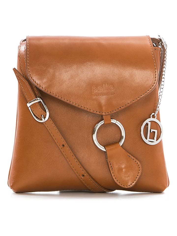 Lia Biassoni Skórzana torebka "Brenta" w kolorze jasnobrązowym - 21 x 22 x 4 cm rozmiar: onesize