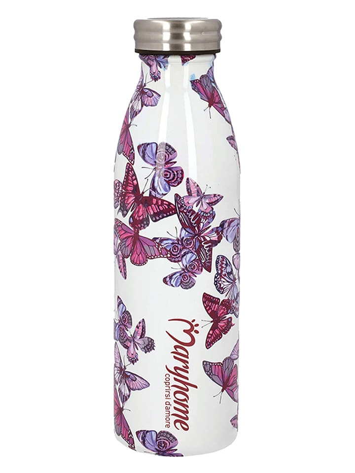 maryplaid Butelka termiczna w kolorze fioletowo-białym - 500 ml rozmiar: onesize