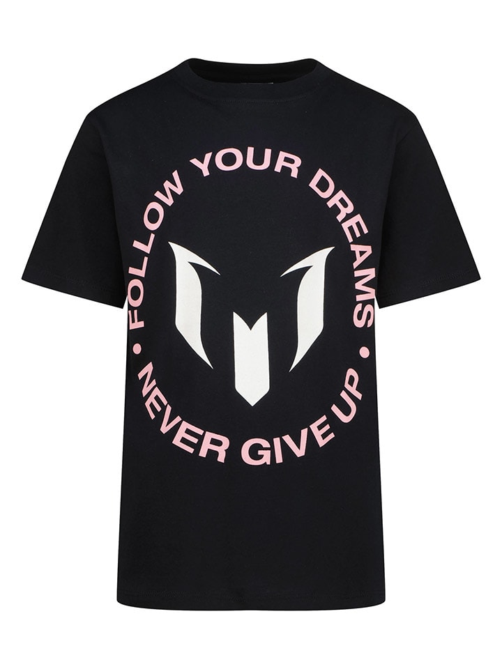 Messi Koszulka w kolorze czarno-jasnoróżowym rozmiar: 176