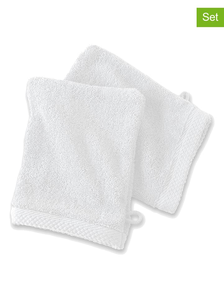 Soft by Perle de Coton Myjki (2 szt.) "Epo" w kolorze białym rozmiar: 16x21 cm