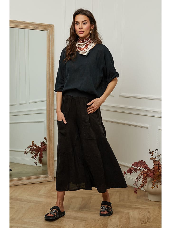 Fleur de Lin Bluzka "Guimauve" w kolorze czarnym rozmiar: XL