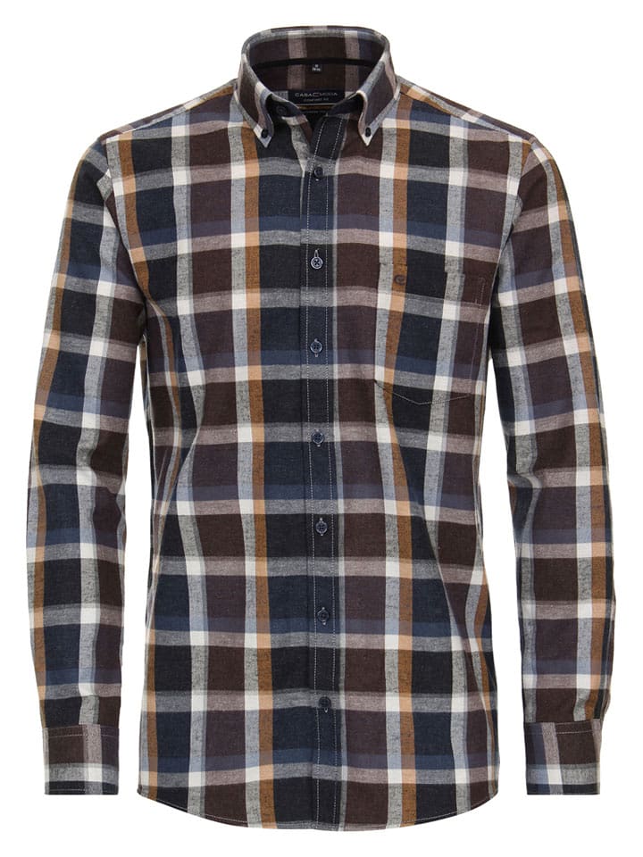 CASAMODA Koszula - Comfort fit - w kolorze granatowo-jasnobrązowo-brązowym rozmiar: 3XL