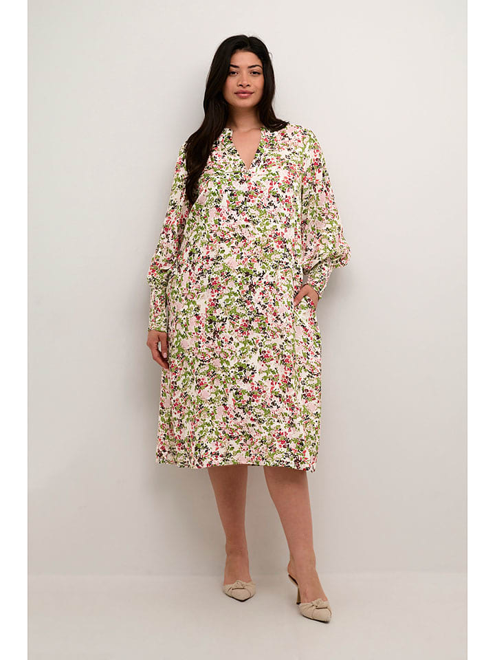 Kaffe Sukienka "Dry" w kolorze kremowo-jasnozielono-jasnoróżowym rozmiar: 44