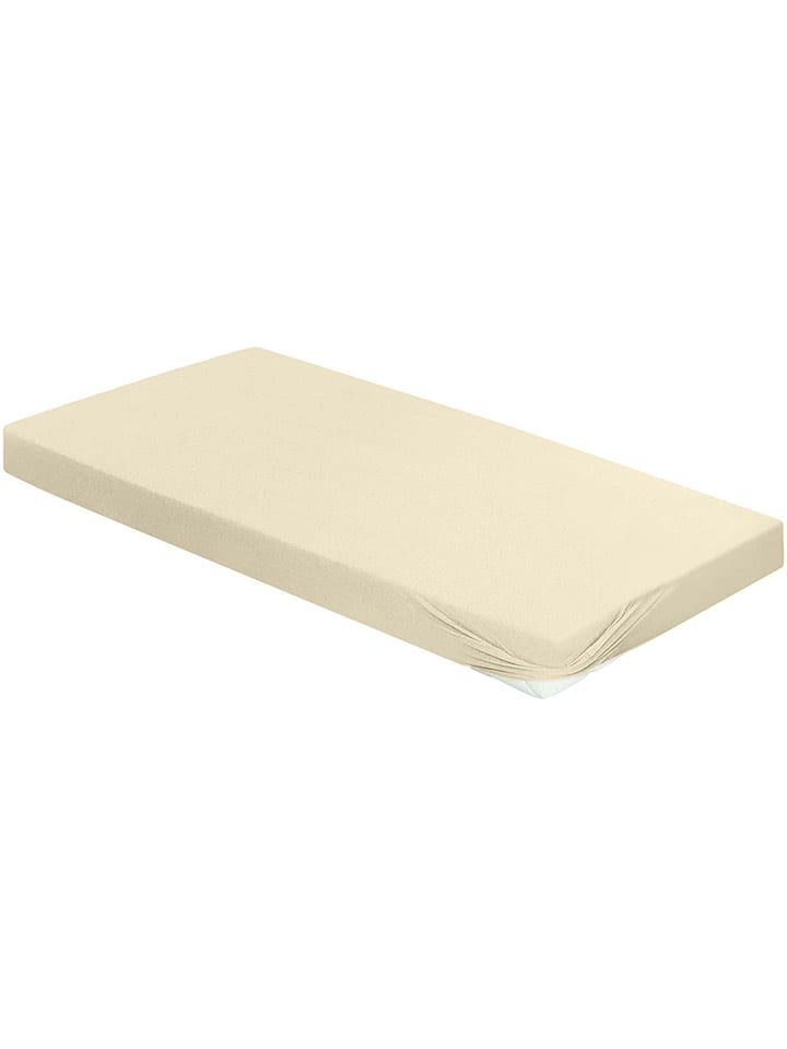 Bierbaum Prześcieradło dżersejowe w kolorze beżowym na gumce rozmiar: 150x200 cm