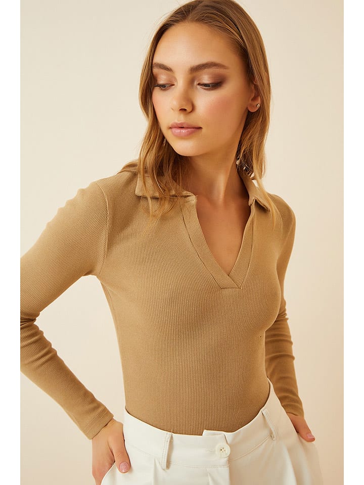 Happiness Istanbul Koszulka w kolorze jasnobrązowym rozmiar: S/M