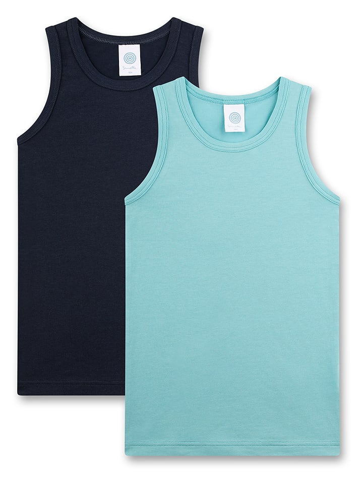 Sanetta Podkoszulki (2 szt.) w kolorze granatowym i błękitnym rozmiar: 140