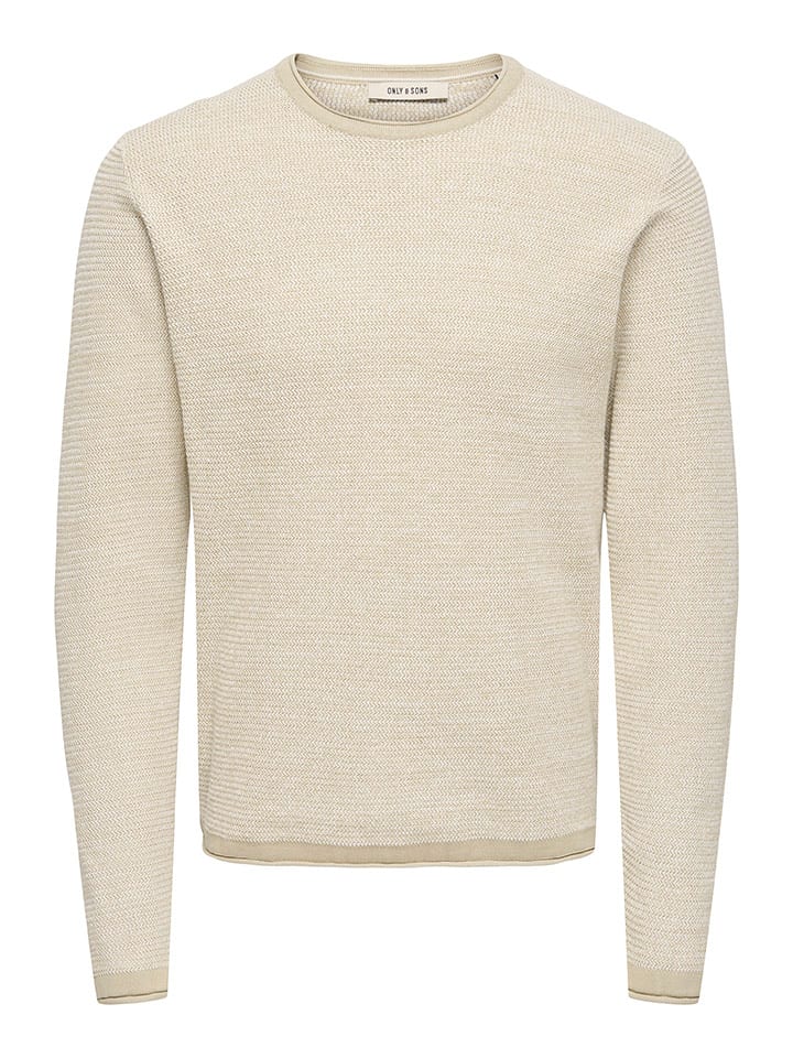 ONLY & SONS Sweter "Eric" w kolorze beżowym rozmiar: L