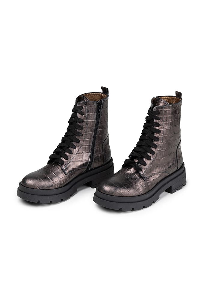 Anna Morellini Skórzane botki "Simoldo" w kolorze brązowym rozmiar: 40