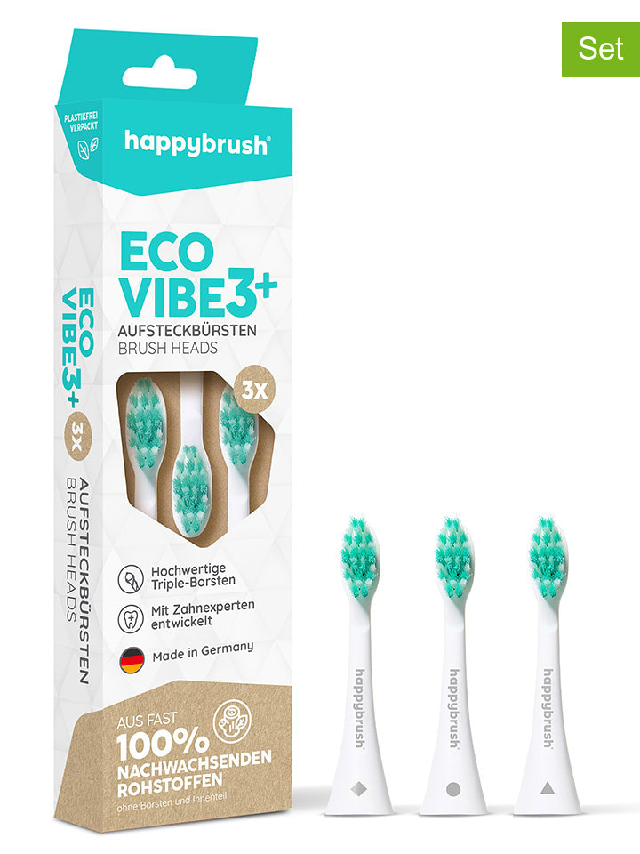 happybrush Końcówki (3 szt.) "Eco Vibe3+" do szczoteczki rozmiar: onesize