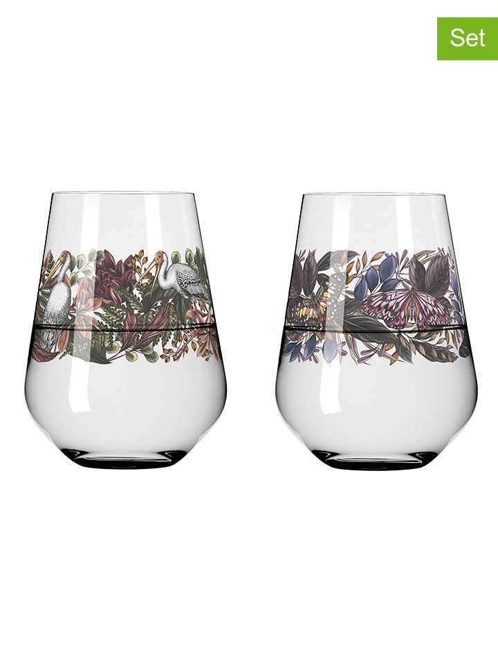 RITZENHOFF Szklanki (2 szt.) "Schattenfauna" ze wzorem - 540 ml rozmiar: onesize