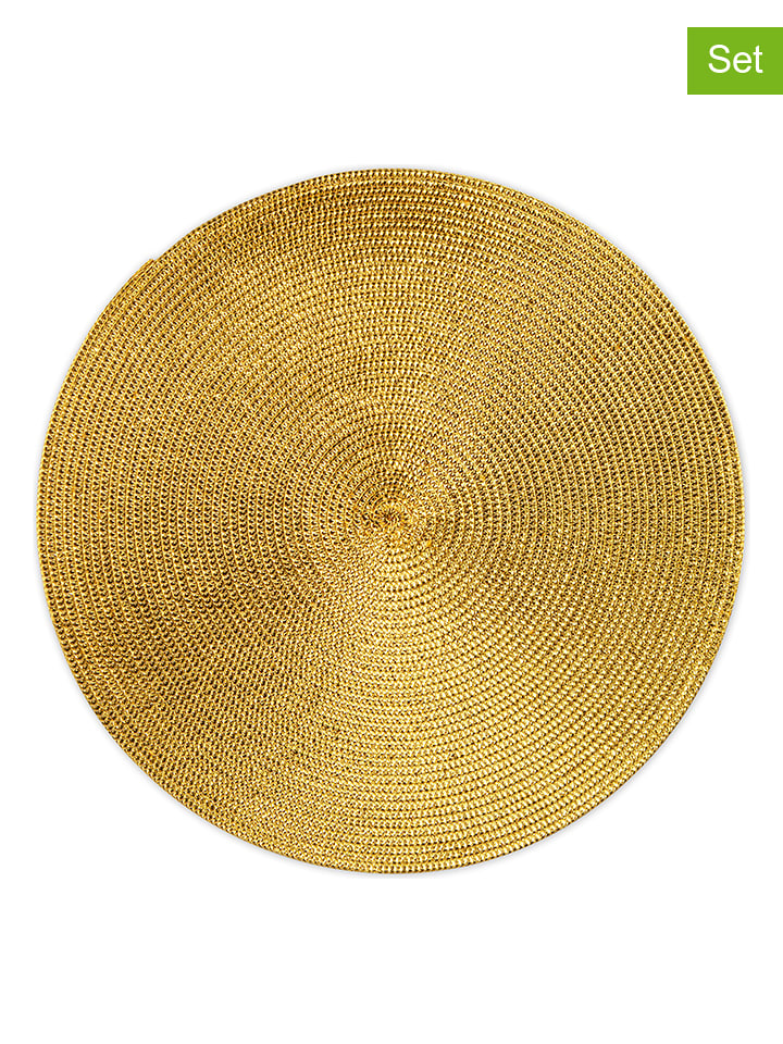 Trendy Kitchen by EXCÉLSA Podkładki stołowe (6 szt.) "Round" w kolorze złotym - Ø 36 cm rozmiar: onesize