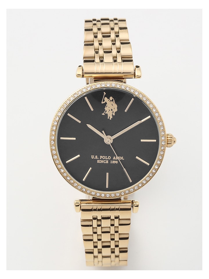U.S. Polo Assn. Zegarek kwarcowy w kolorze złoto-czarnym rozmiar: onesize