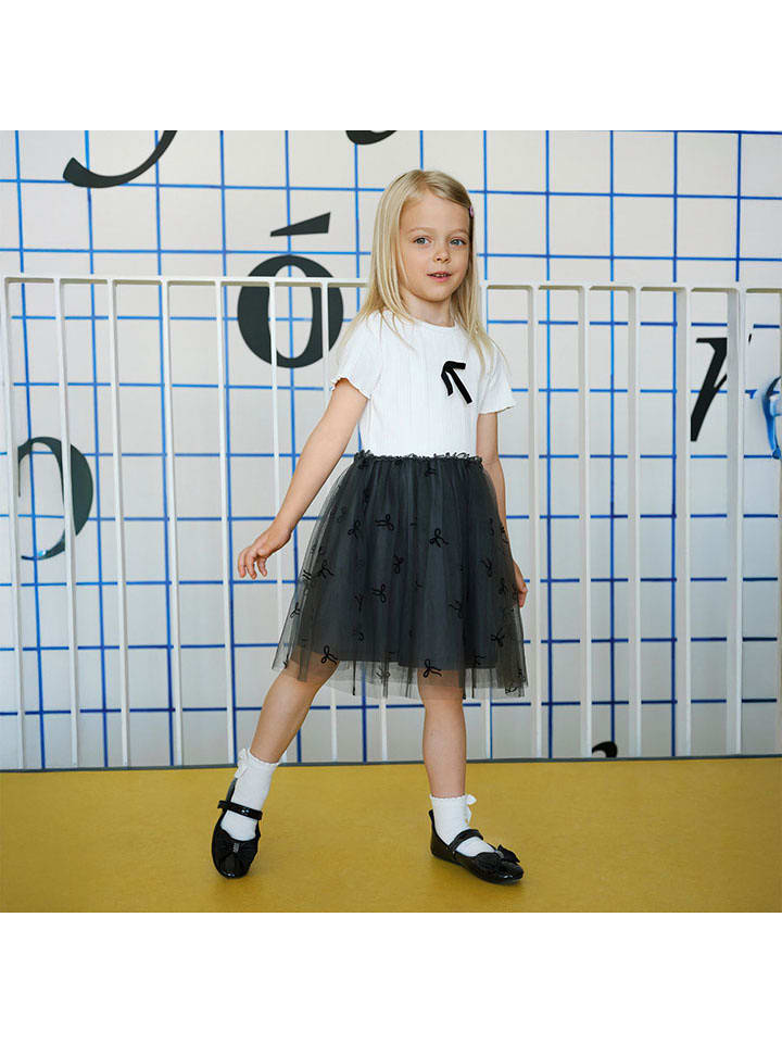 COOL CLUB Sukienka w kolorze biało-antracytowym rozmiar: 104