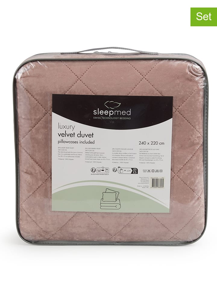 Lifa Living 3-częściowy zestaw w kolorze jasnoróżowym rozmiar: 220x240 cm