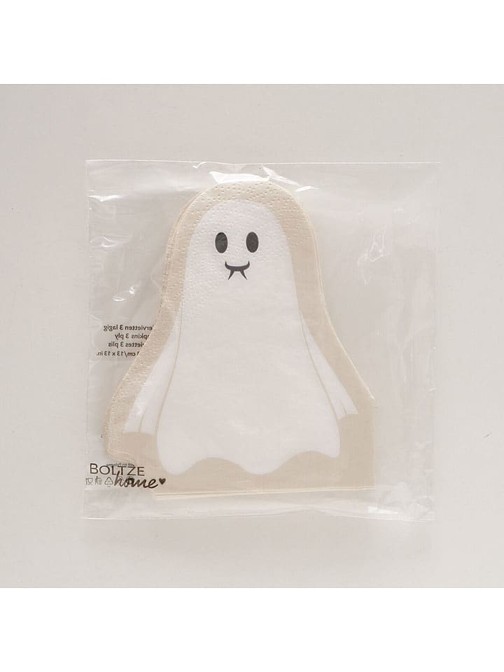 Boltze Serwetki (12 szt.) "Ghostie" w kolorze białym rozmiar: onesize