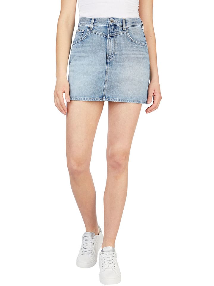 Pepe Jeans Spódnica dżinsowa "Rachel" w kolorze błękitnym rozmiar: S