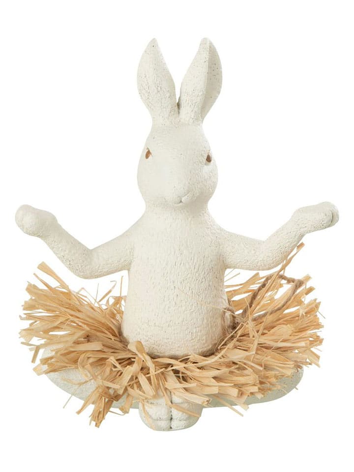 J Line Figurka dekoracyjna "Yoga" w kolorze białym - wys. 21 x Ø 19,5 cm rozmiar: onesize