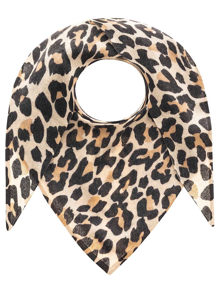 Zwillingsherz Kaszmirowa chusta trójkątna w kolorze jasnobrązowym - 175 x 120 cm rozmiar: onesize