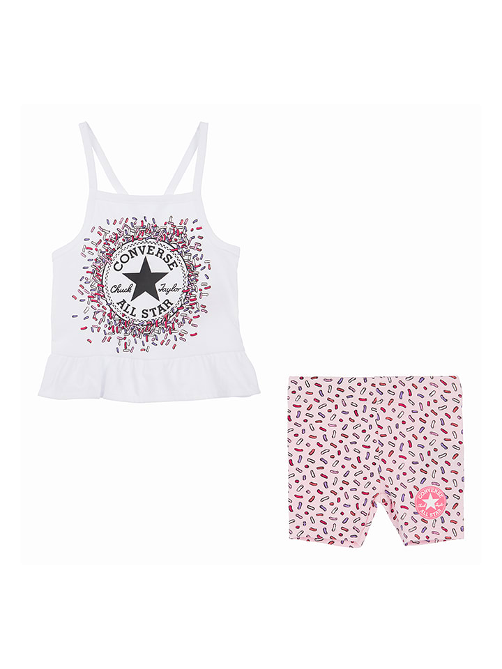 Converse 2-częściowy zestaw w kolorze biało-jasnoróżowym rozmiar: 116/122